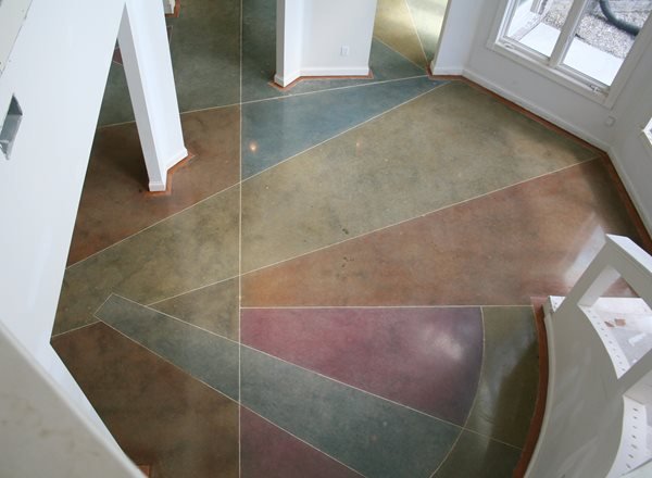 Polished Interior Concrete floor with three colors