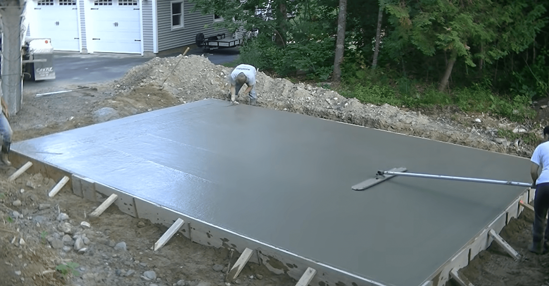 Concrete slab for detached garage